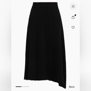 Lingua Franca Women’s Brushed Wool A-Line Black Midi Skirt Sz XS NWT